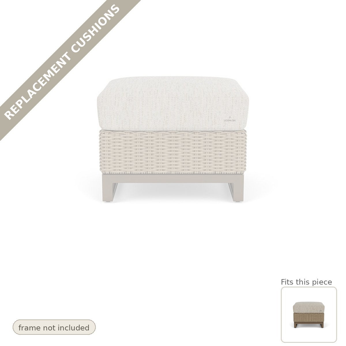 Cushions: Milan Outdoor Sunbrella Replacement Cushion For Ottoman - Heirloom Quality