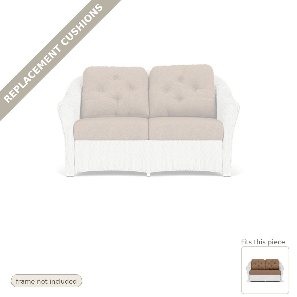 Cushions: Reflections Outdoor Replacement Cushions for Loveseat - Heirloom Quality