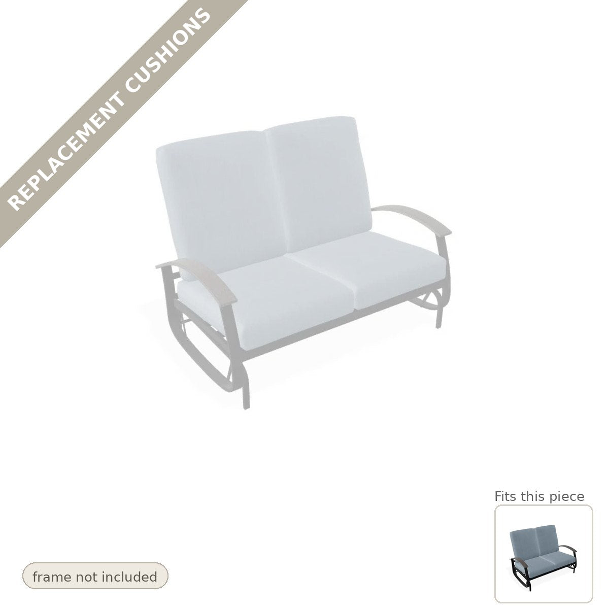 Cushions: Replacement Cushions, Belle Isle Deep Seat 2-Seat Outdoor Glider