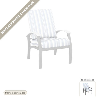 Cushions: Replacement Cushions, Belle Isle Deep Seat Aluminum Frame Outdoor Arm Chair