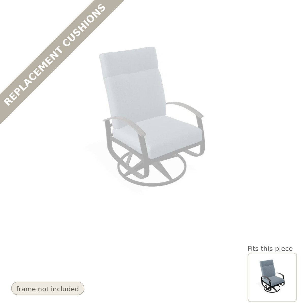 Cushions: Replacement Cushions, Belle Isle Deep Seat High Back Swivel Outdoor Rocker