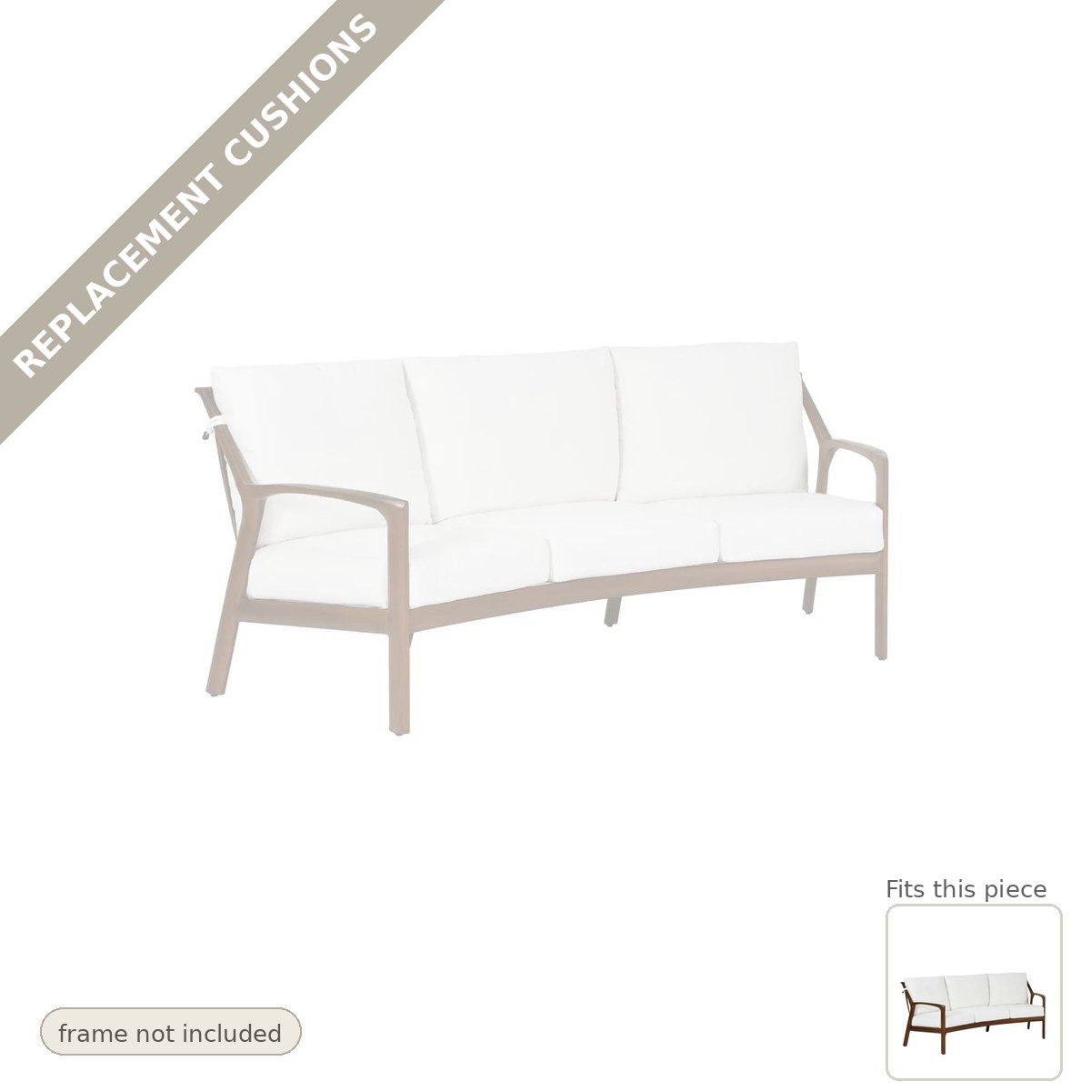 Cushions: Replacement Cushions, Castelle Berkeley Crescent Curved Outdoor Couch Deep