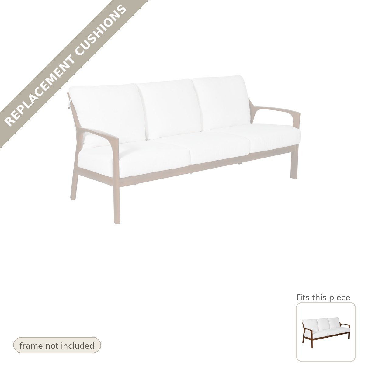 Cushions: Replacement Cushions, Castelle Berkeley Outdoor 3-Seater Sofa Deep Cushions