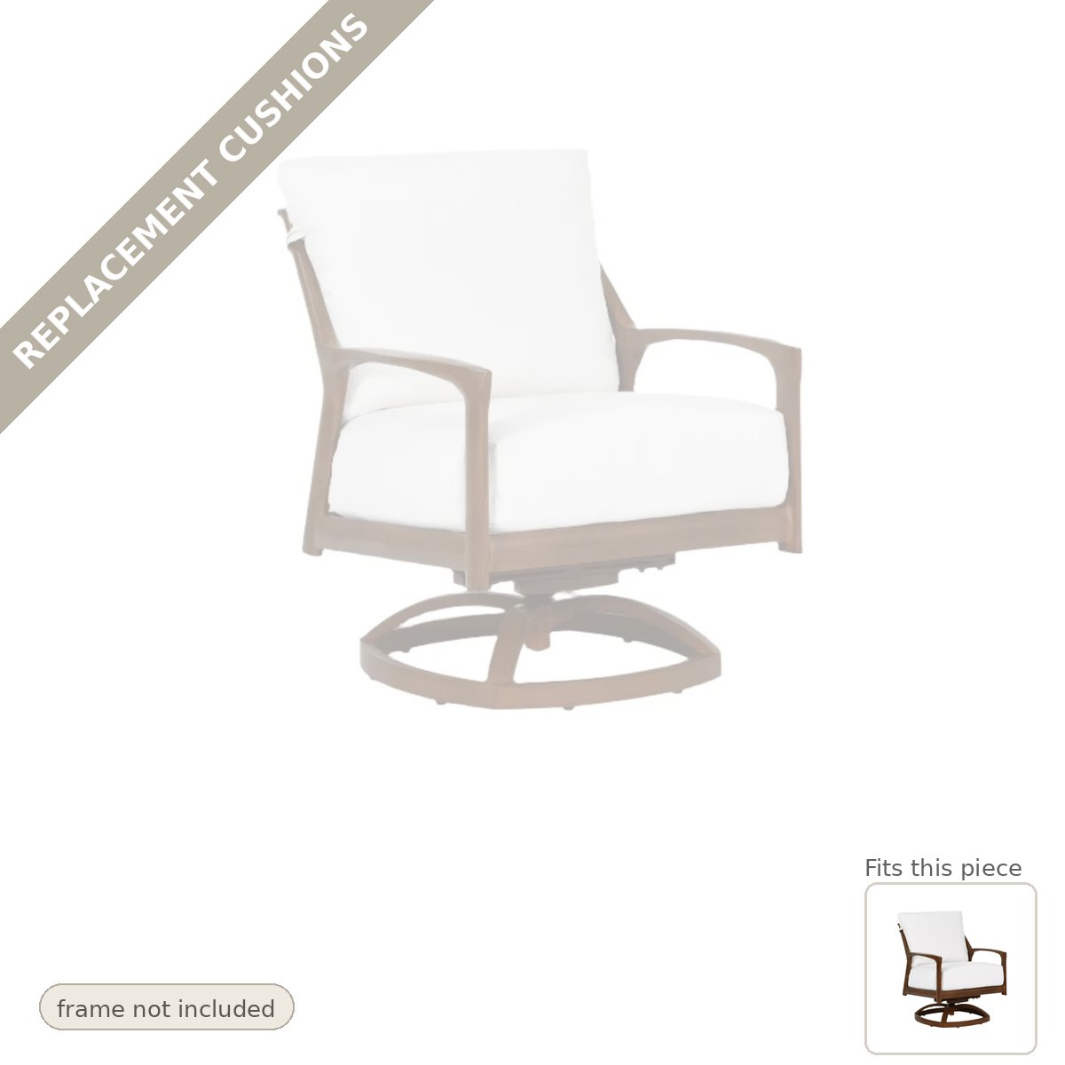 Cushions: Replacement Cushions, Castelle Berkeley Lounge Outdoor Swivel Chair Made USA