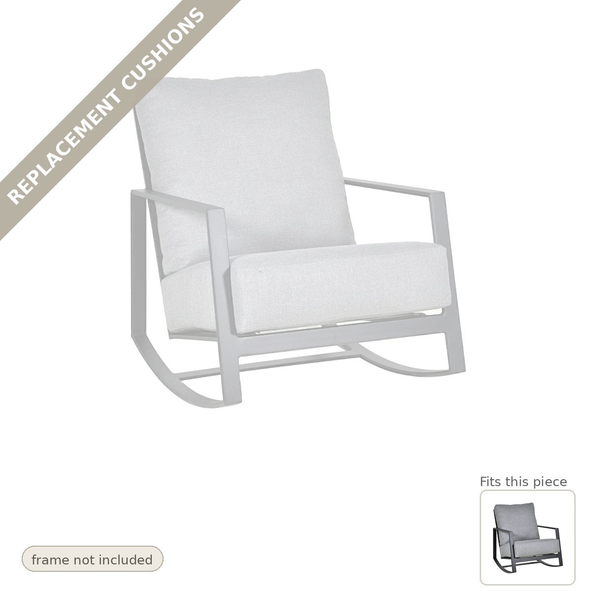 Cushions: Replacement Cushions, Castelle Prism Lounge Rocking Chair Made USA