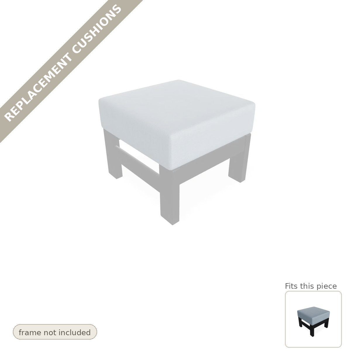 Cushions: Replacement Cushions, Leeward Deep Seat Cushion Outdoor Ottoman With 2 Outdoor Ottoman Clips