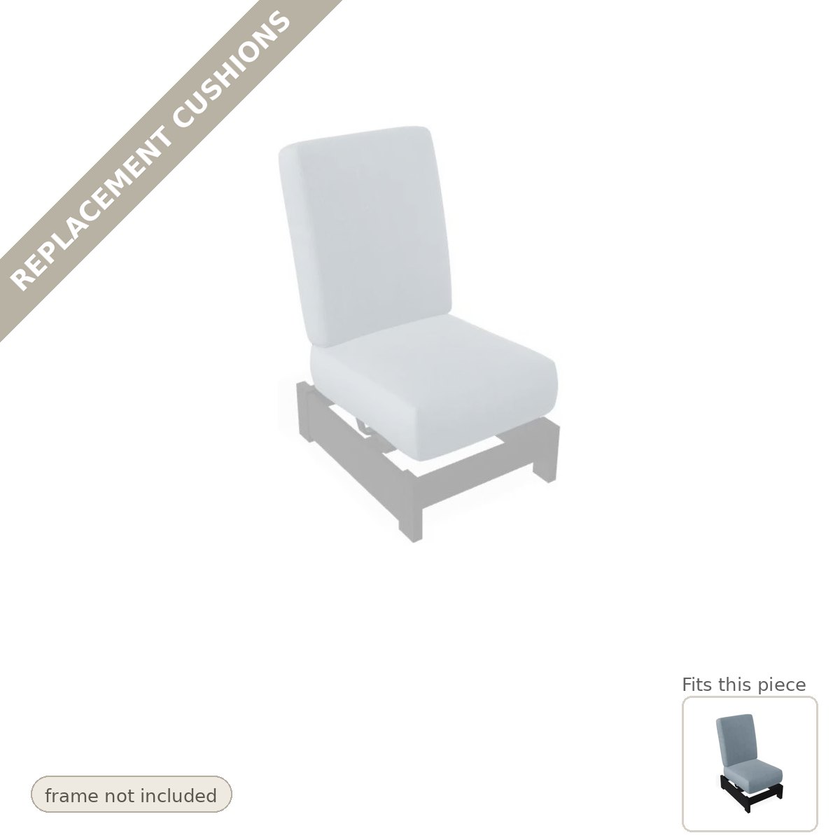 Cushions: Replacement Cushions, Leeward Deep Seat Armless Single-Seat Fixed Outdoor Sectional