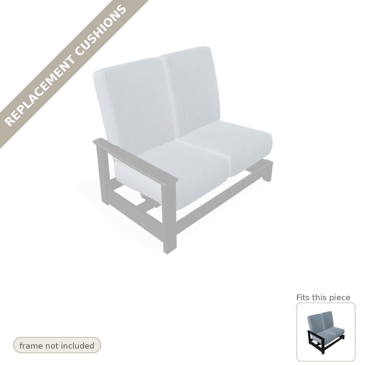 Cushions: Replacement Cushions, Leeward Deep Seat Right Two-Seat Outdoor Sectional With Motion