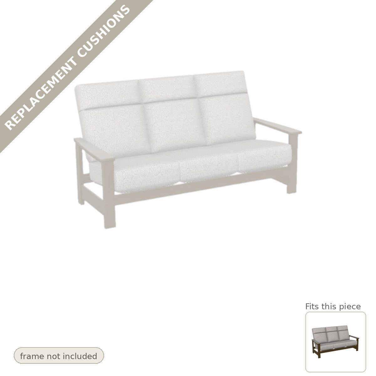 Cushions: Replacement Cushions, Leeward Deep Seat High Back Three-Seat Outdoor Sofa