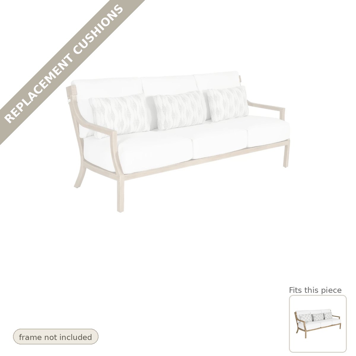 Cushions: Replacement Cushions, Nicoya Cushioned Deep Seating 3 Seater Sofa