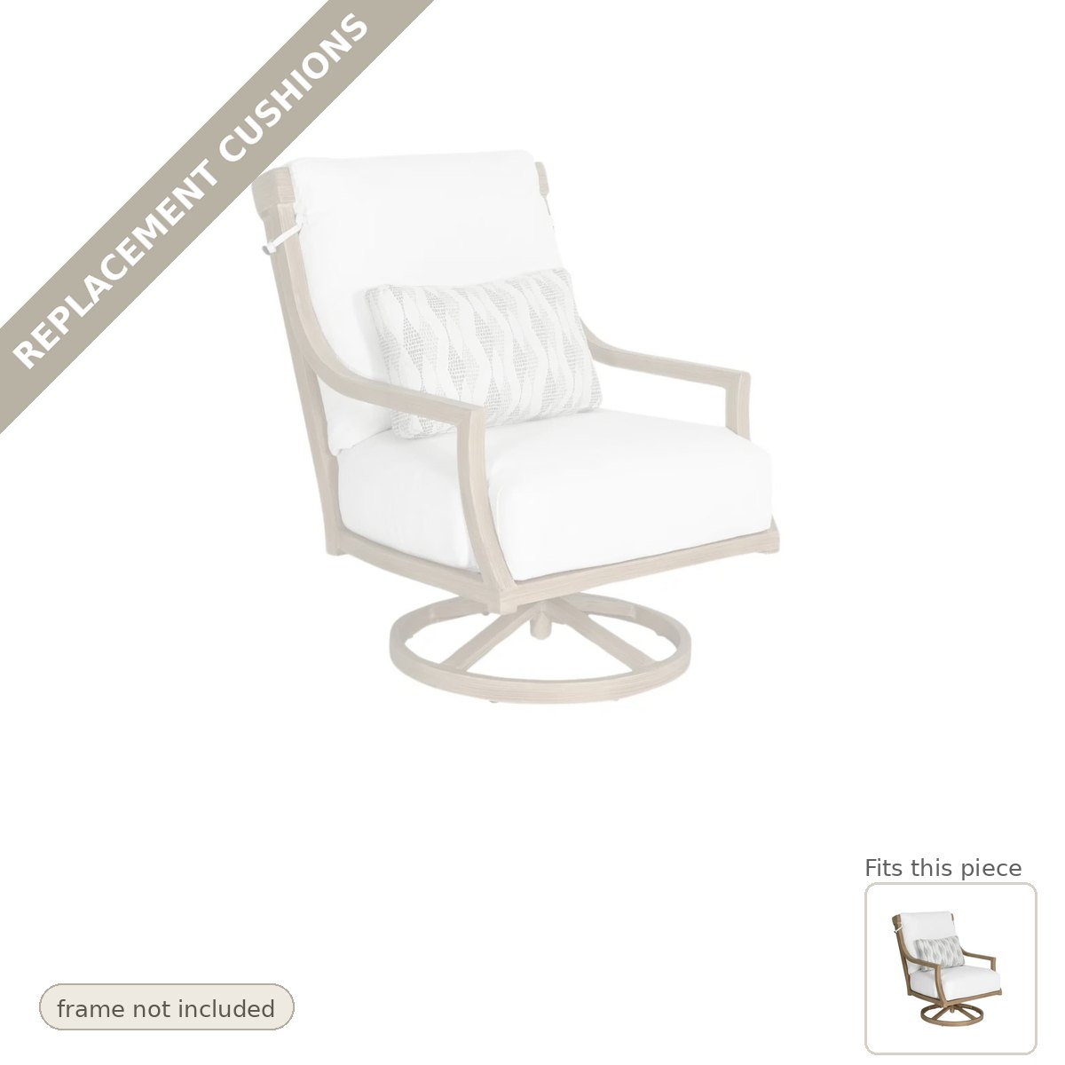 Cushions: Replacement Cushions, Nicoya High Back Swivel Rocking Lounge Chair Sunbrella