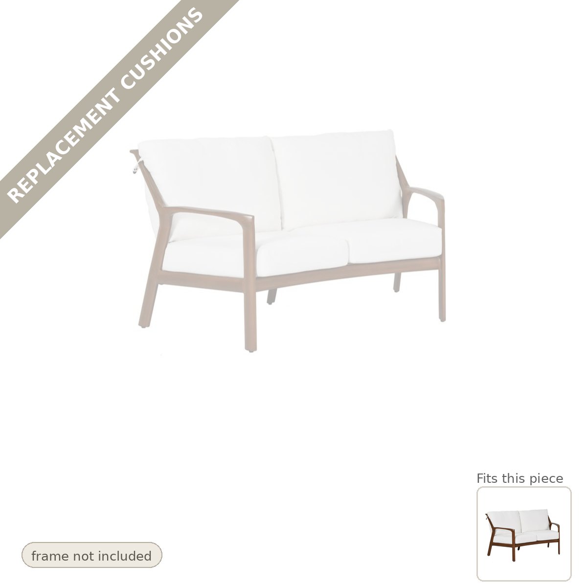 Cushions: Replacement Cushions, Castelle Berkeley Crescent Curved Outdoor Loveseat Deep