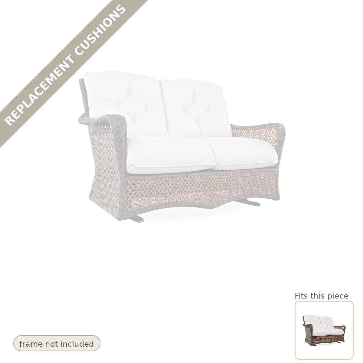 Cushions: Replacement Cushion Grand Traverse Loveseat Glider - Heirloom Quality