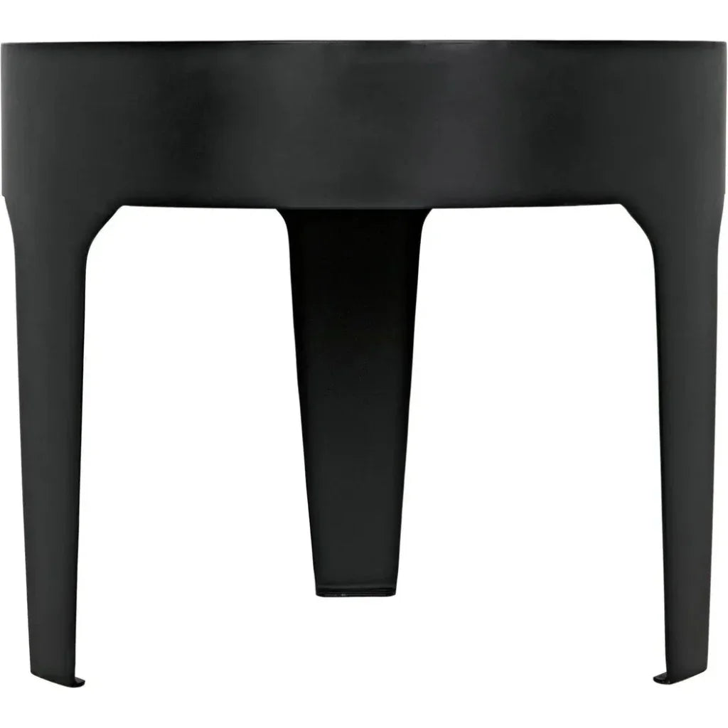 Noir Cylinder Marble Round Side Table