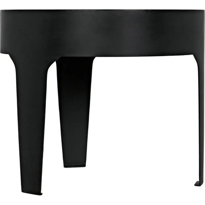 Noir Cylinder Marble Round Side Table