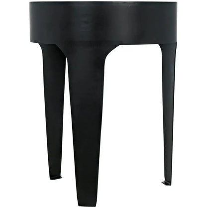Noir Cylinder Marble Round Side Table