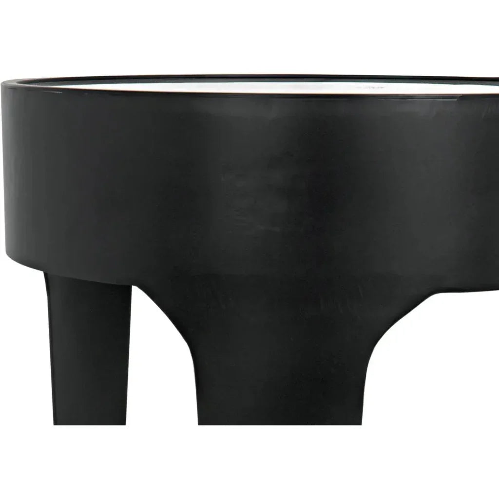 Noir Cylinder Marble Round Side Table