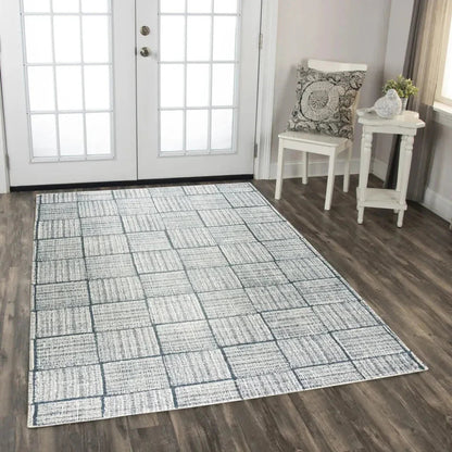 Chey Geometric Blue Area Rugs For Living Room -- blue