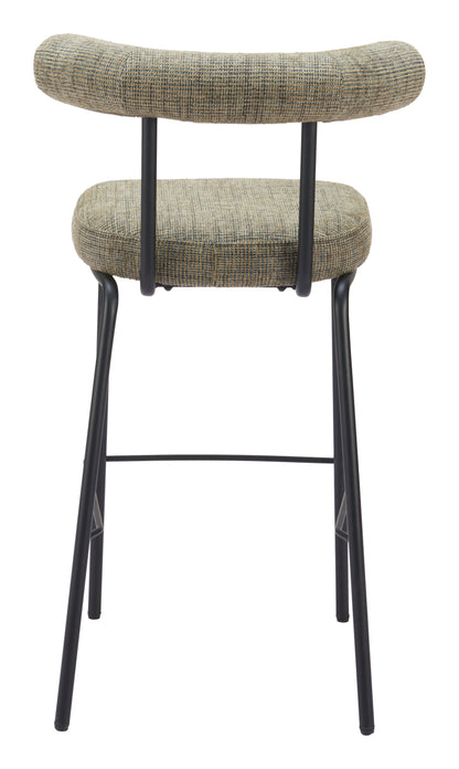 Kede Steel Green Tweed Barstool