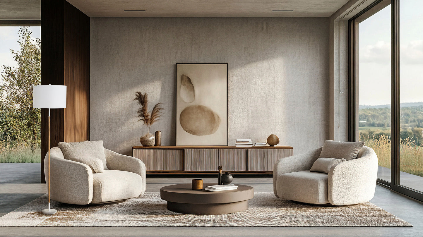 Amelia Rattan Warp Floor Lamp