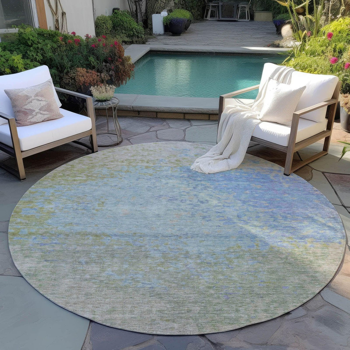 Iriain Sky Washable Indoor-Outdoor Rug