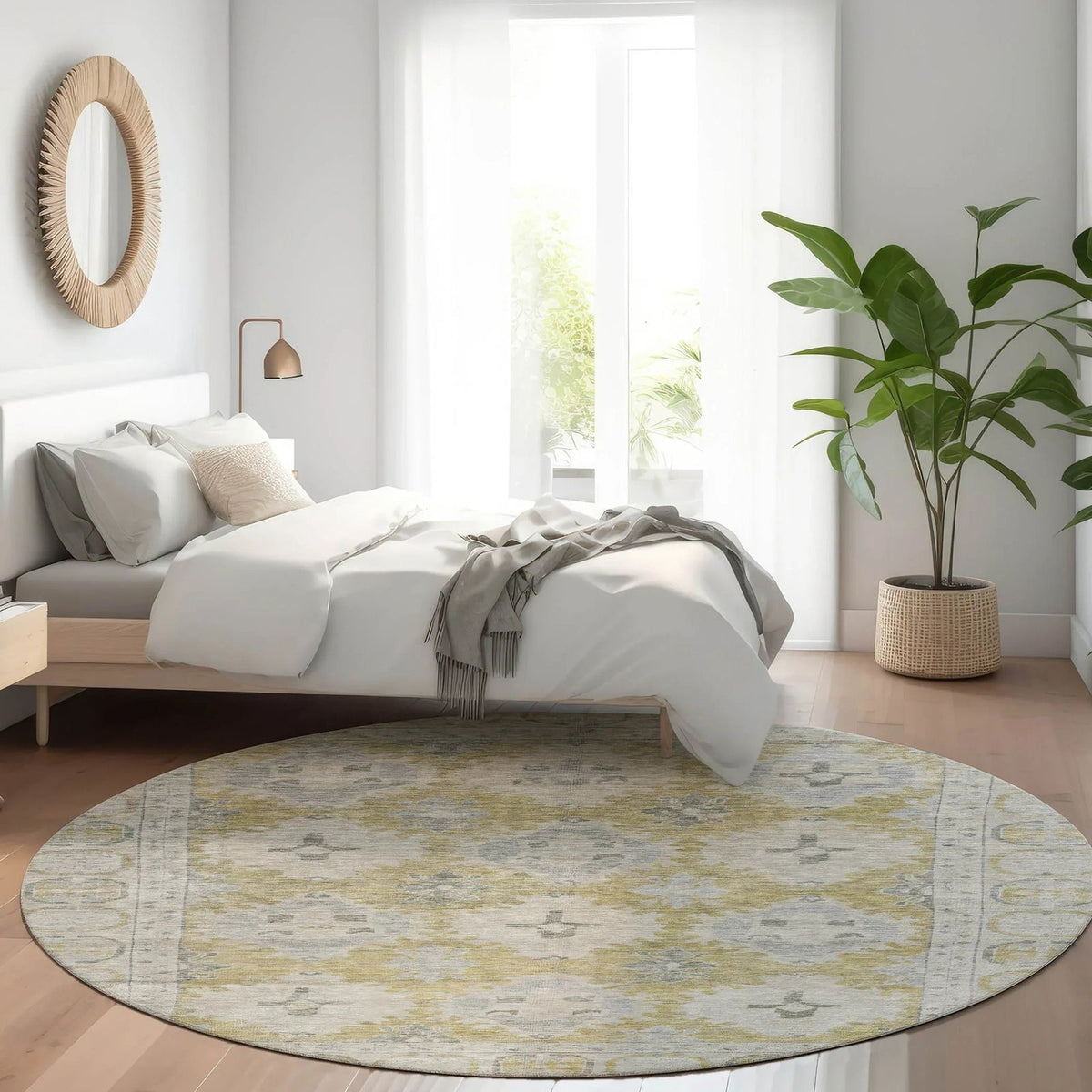Jaelora Gold Washable Indoor-Outdoor Rug