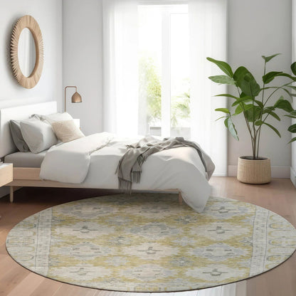 Jaelora Gold Washable Indoor-Outdoor Rug