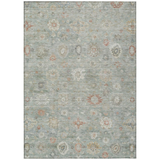 Laeara Green Washable Indoor-Outdoor Rug