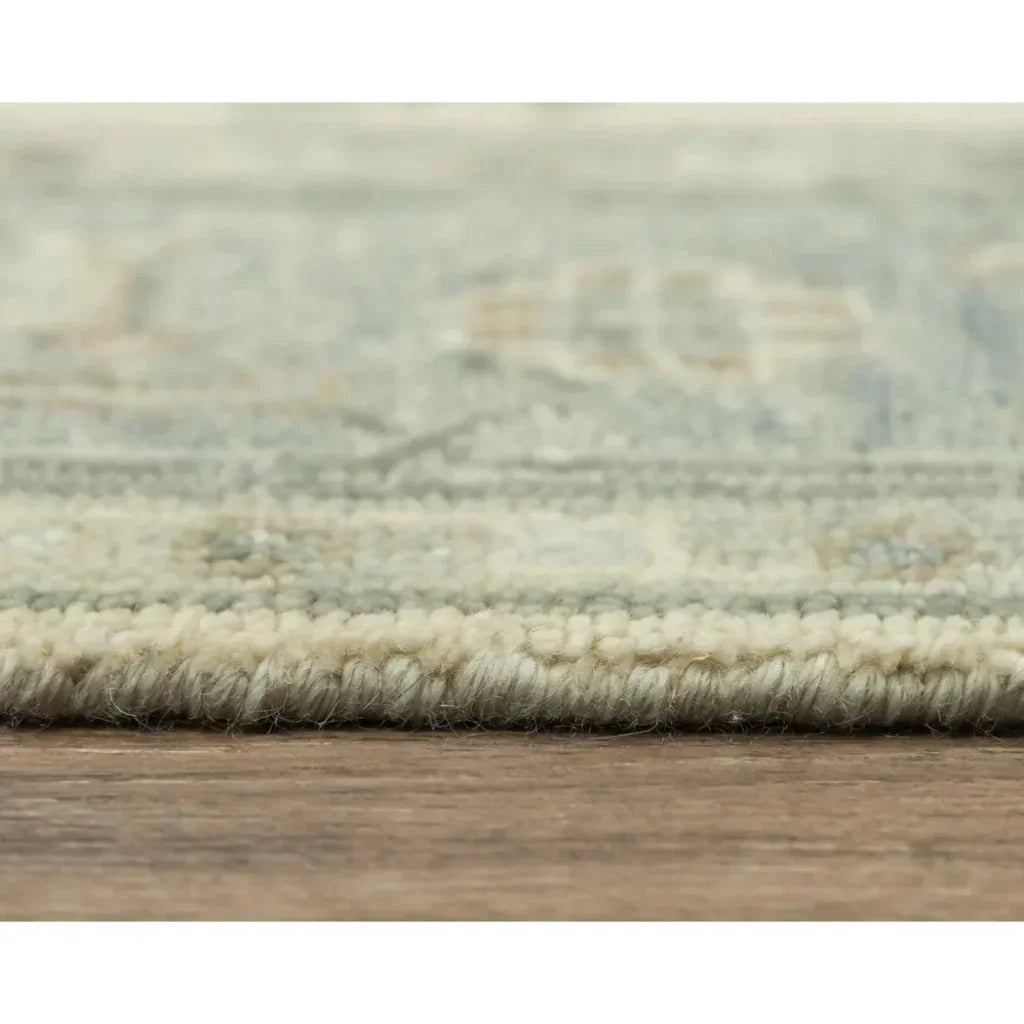 Afta Border Pastel Teal Large Area Rugs For Living Room - LOOMLAN - LOOMLAN - Area Rugs