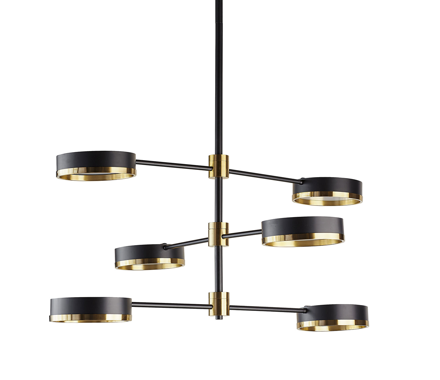 Oralee Chandelier Modern Black And Brass Adjustable Arms