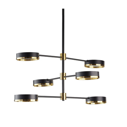 Oralee Chandelier Modern Black And Brass Adjustable Arms