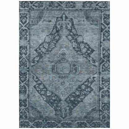 Kaelanor Navy Washable Indoor-Outdoor Rug