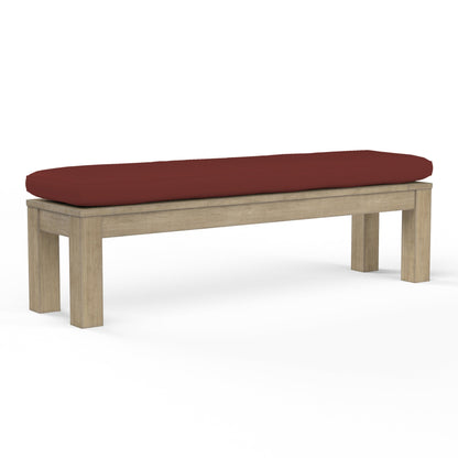 Coastal Teak Sunbrella Upholstered Outdoor Dining Bench