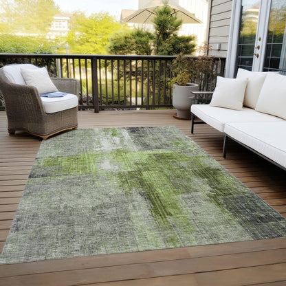 Jaelor Green Washable Indoor-Outdoor Rug