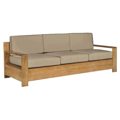 Qube Teak Deep Outdoor Couch with Sunbrella Cushions -- view 10