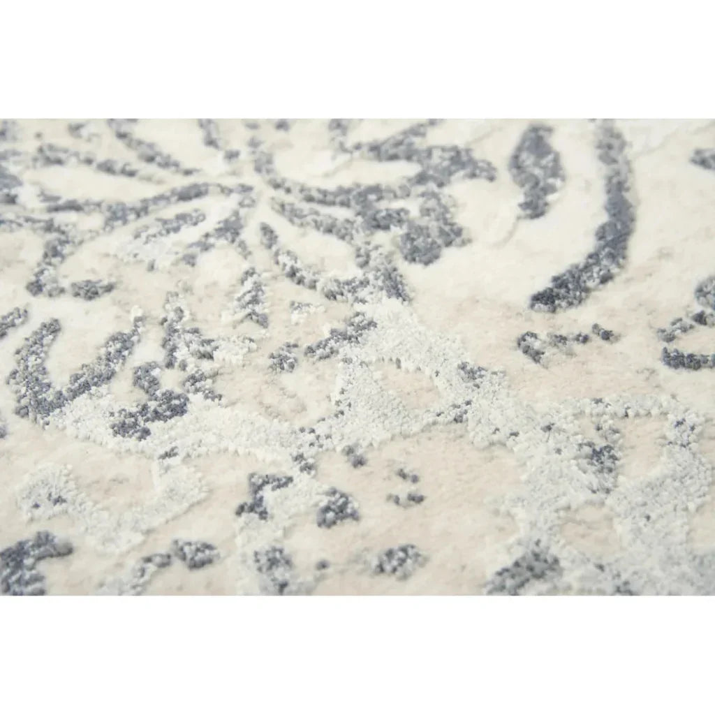 Boxy Scroll Gray Kitchen Hallway Runner Rug - LOOMLAN - LOOMLAN - Area Rugs