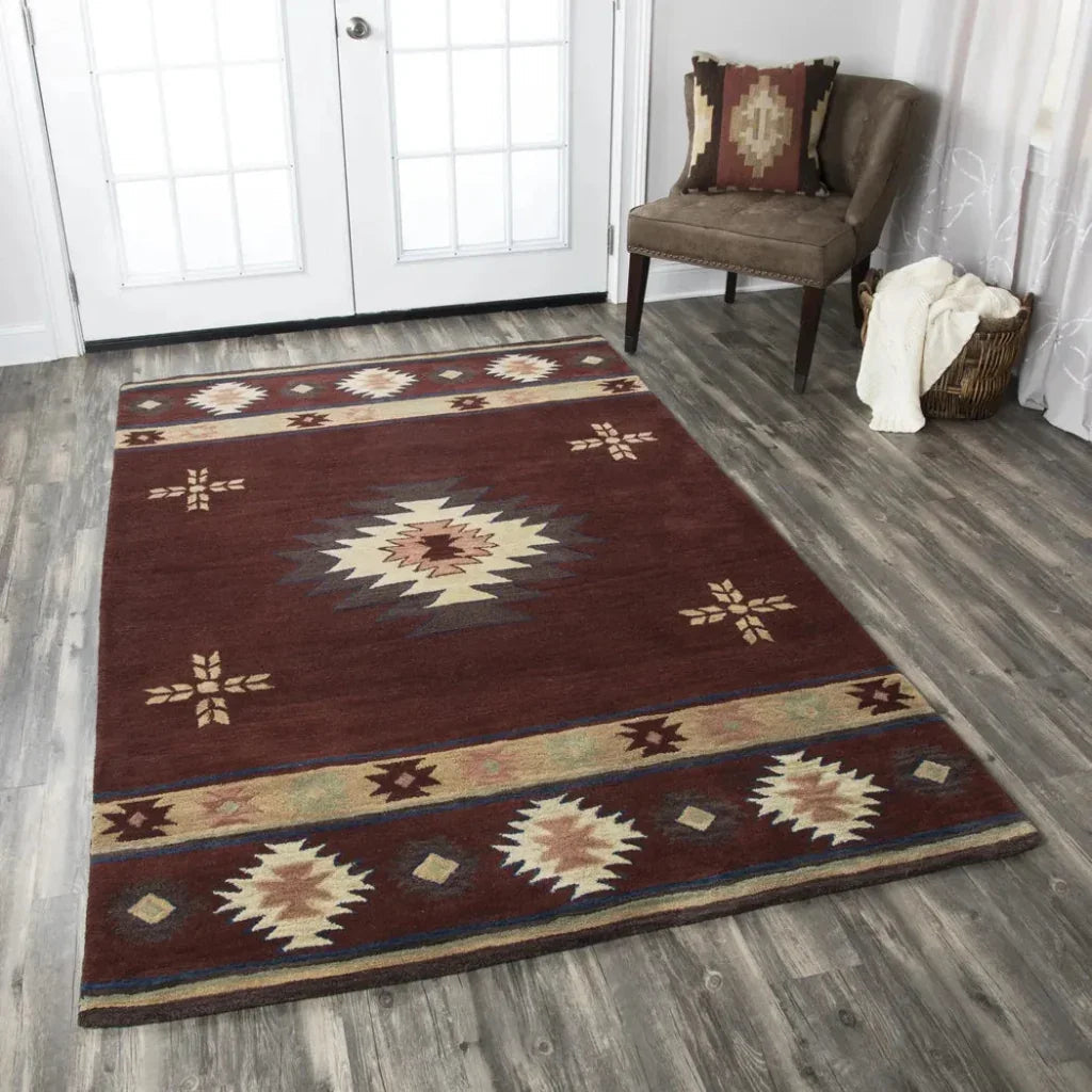 Deck Burgundy Round Area Rugs For Dining Room -- burgundy