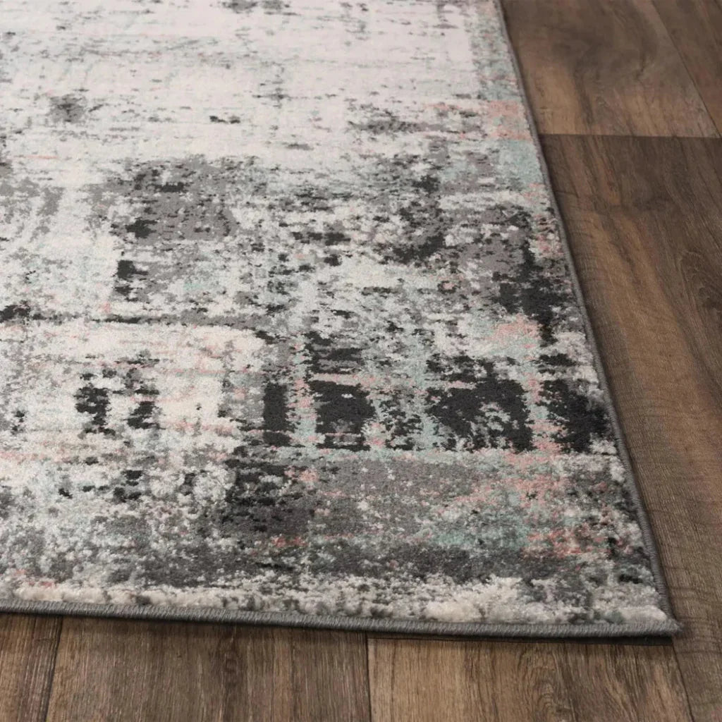 Chue Abstract Gray Kitchen Hallway Runner Rug -- gray