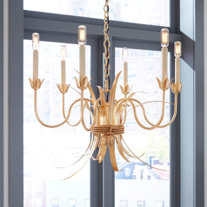 Mignon Gold Leaf Warm Glow Chandelier