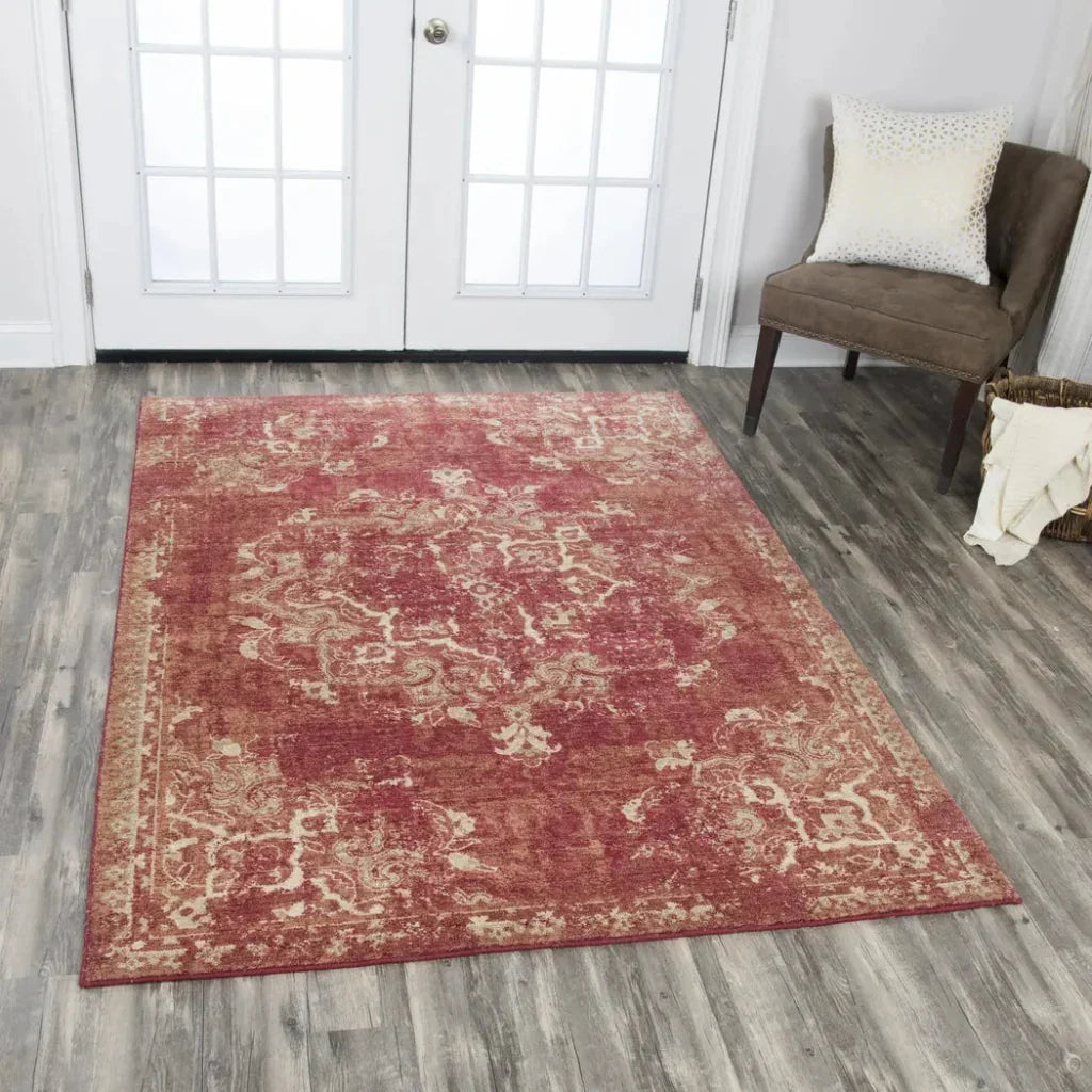 Coas Medallion Red Large Area Rugs For Living Room -- red