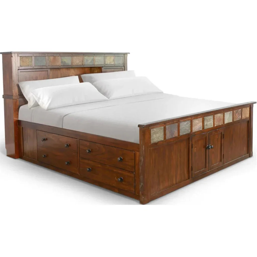 Finish Wooden Dark Brown Storage Bed -- view 24