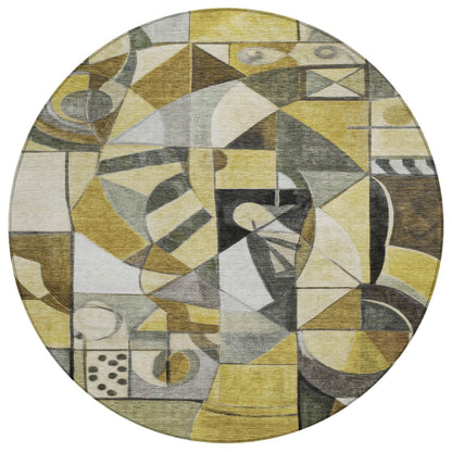 Jaelius Brown Washable Indoor-Outdoor Rug