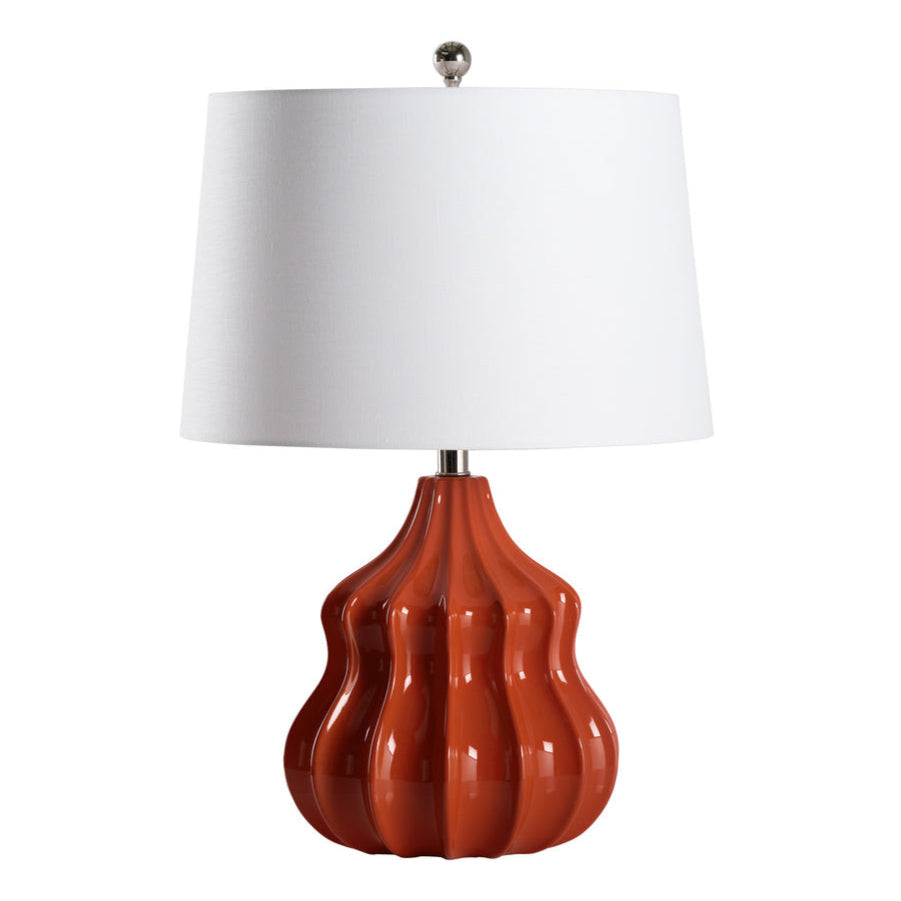 Wildwood Oliver Fluted Red Ceramic Table Lamp