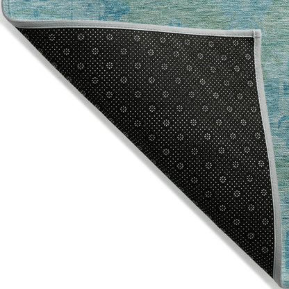 Jaelora Teal Washable Indoor-Outdoor Rug