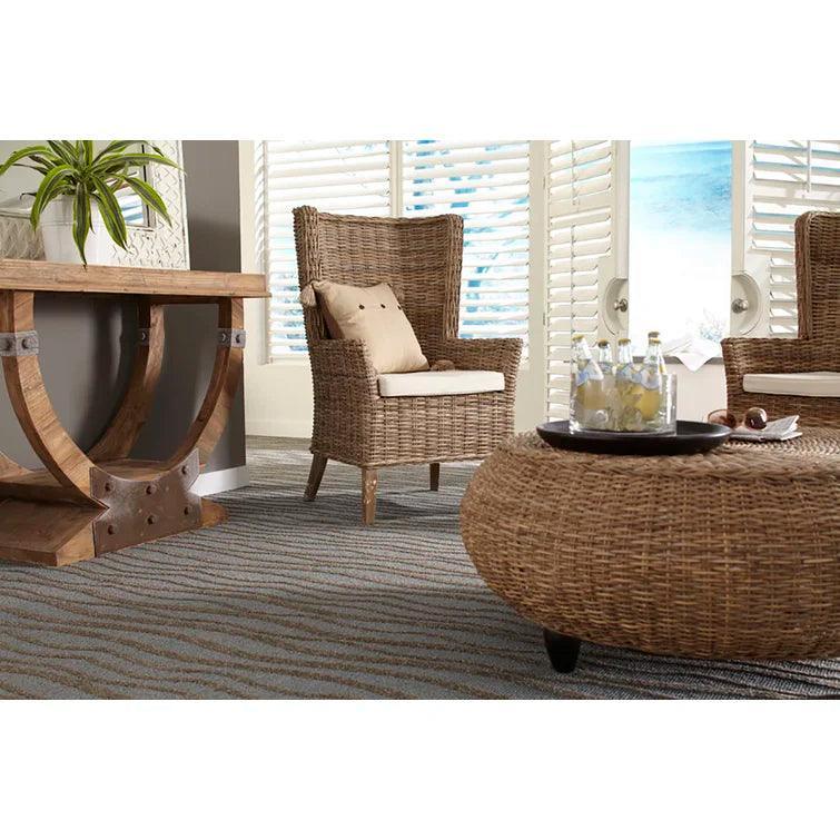 Woven Coffee Table Kubu Mandalay Ottoman -- view 3