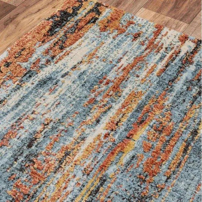 Deys Abstract Blue Large Area Rugs For Living Room -- blue