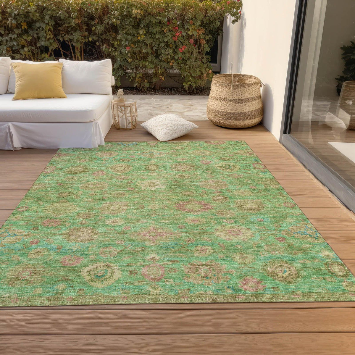Laeara Lime Washable Indoor-Outdoor Rug -- view 3