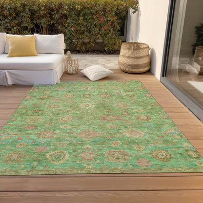 Laeara Lime Washable Indoor-Outdoor Rug -- view 3