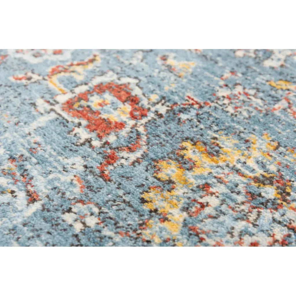 Deri Floral Blue/ Beige Large Area Rugs For Living Room - LOOMLAN - LOOMLAN - Area Rugs