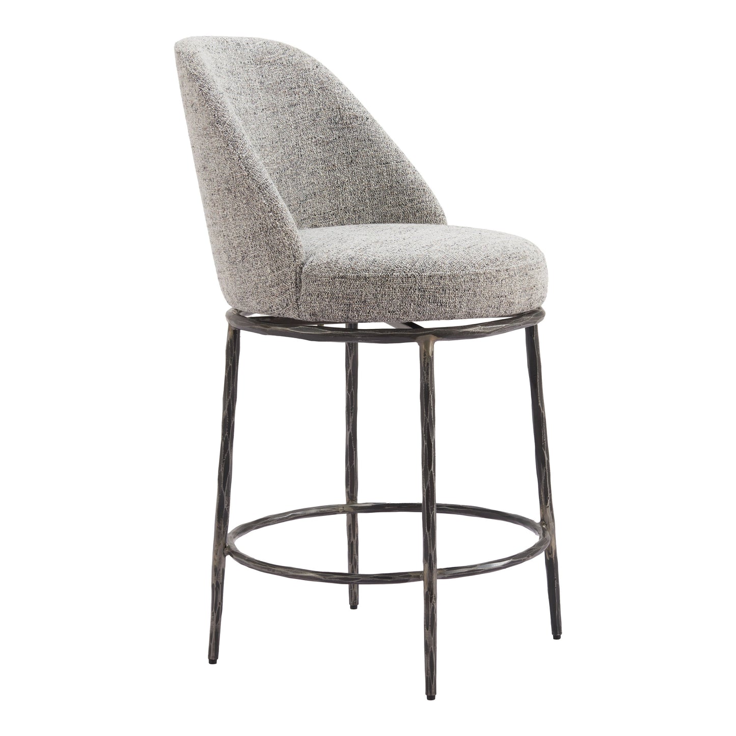 Nordhavn Steel Gray Swivel Counter Stool